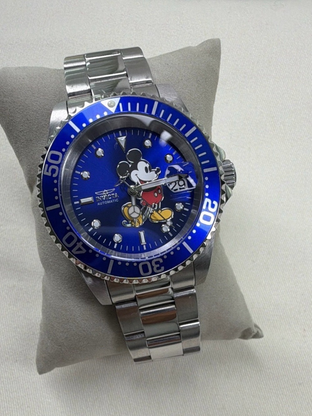 Invicta Men’s Blue Dial Mickey Mouse Automatic Stainless Steel Watch